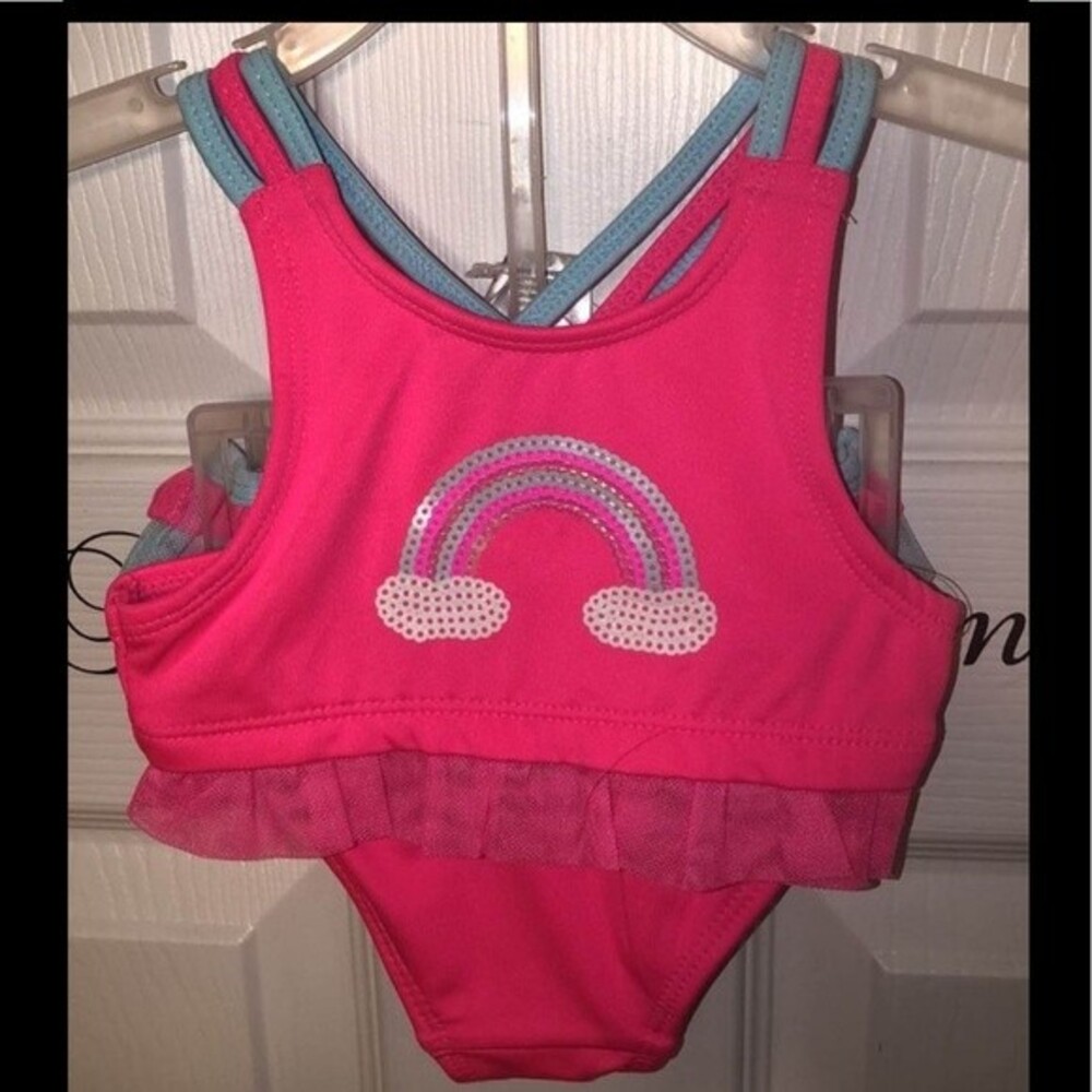 Lemon Kiss Sz 24M Baby Girl Rainbow Tankini Swimsuit NEW NWT
